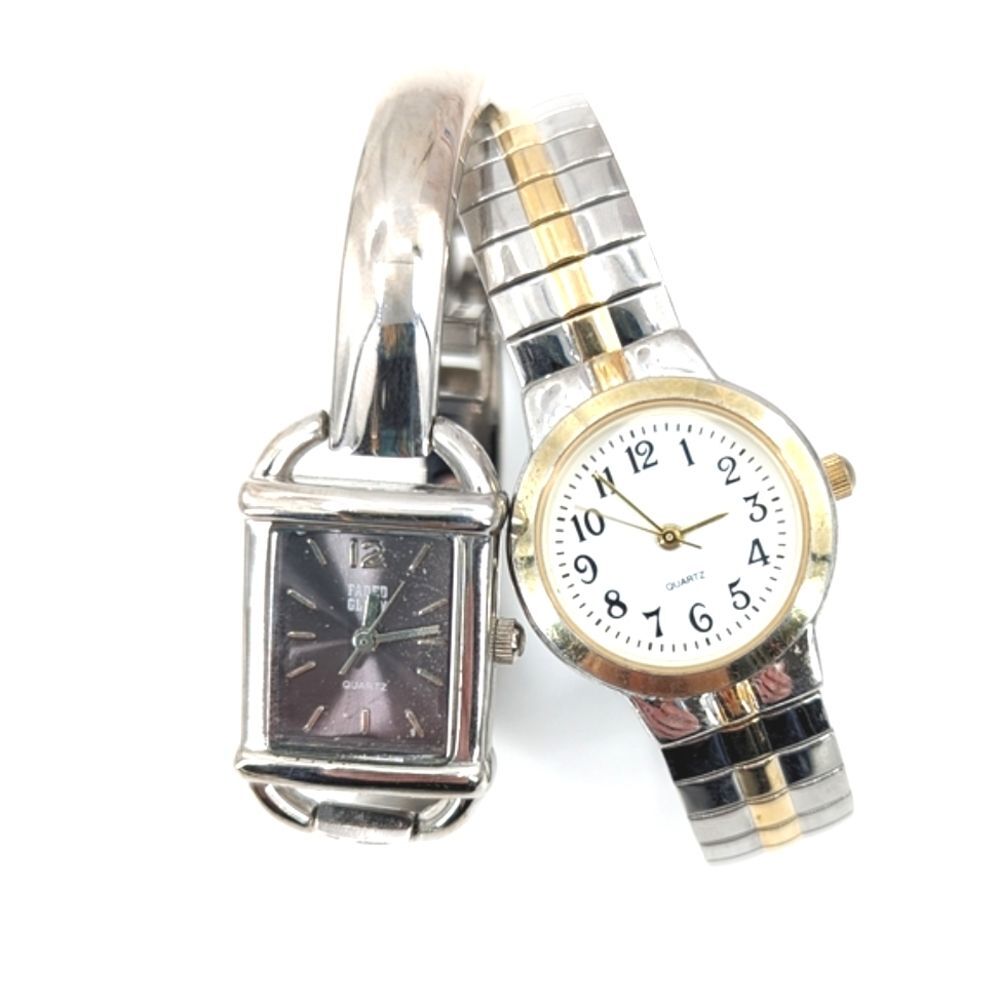 Mixed Metals Watch Bundle Women's Silver Gold Two Tone Casual Faded Glory